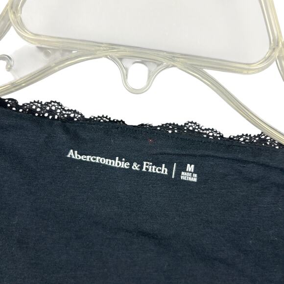 Abercrombie and Fitch Zoe Black Lace V Neck Braless Cap Sleeve Top M - Picture 8 of 8